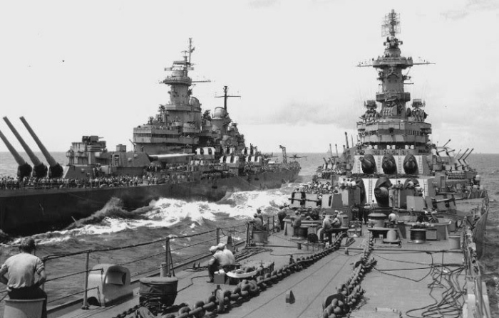 USS Missouri and Iowa in 1945