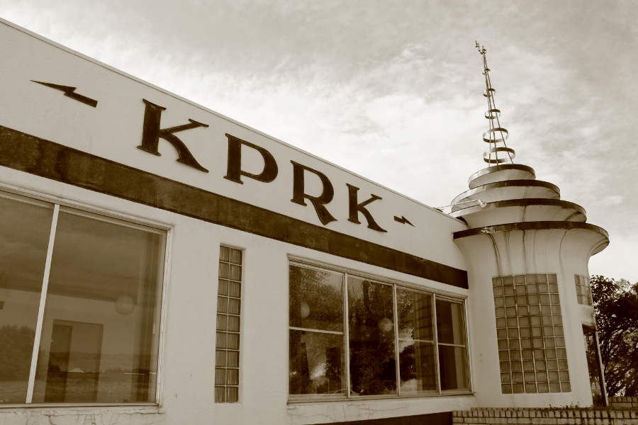 The historic 1947 KPRK Radio station building in Livingston, Montana